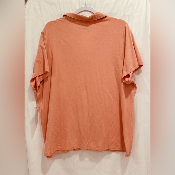 Calvin Klein Women's Size XL Peach Sleepwear Short Sleeve Button Up Top NWT - Picture 2 of 6